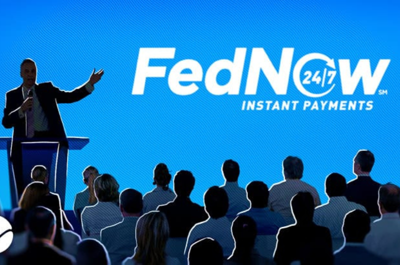 FedNow logo on stage