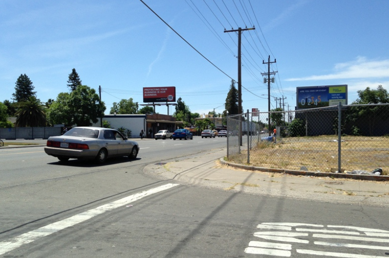 A street intersection in Del Paso Heights neighborhood in Sacramento, CA.