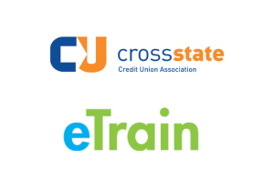 Logos for eTrain and the CrossState Credit Union Association.