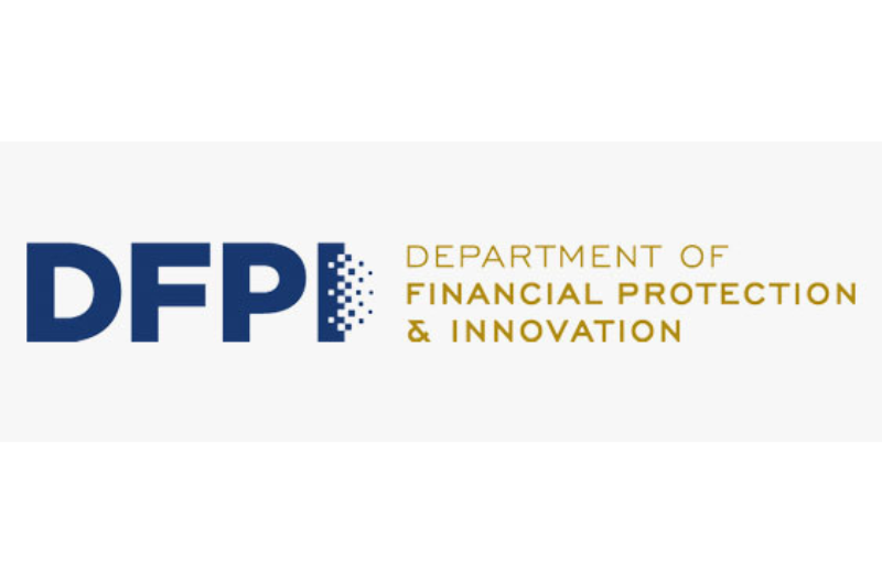Logo for the California DFPI.