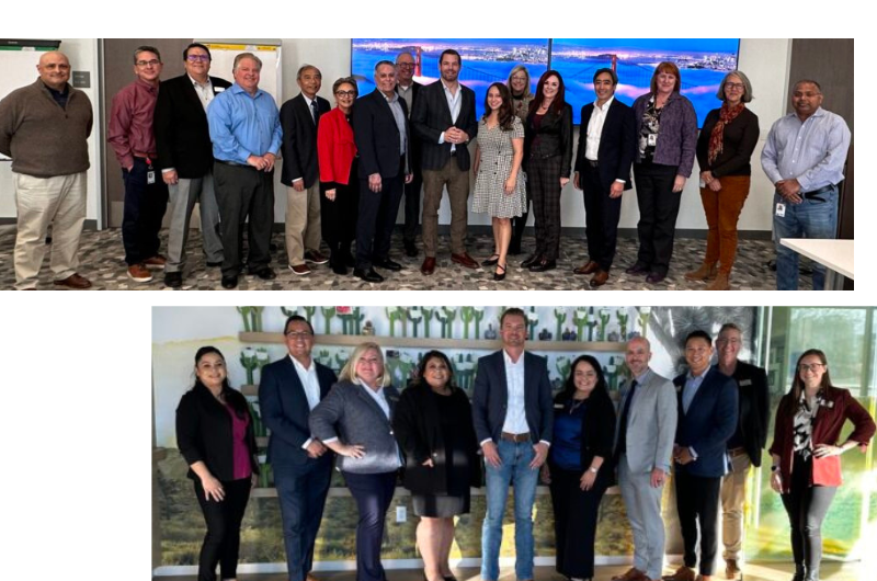(Top to bottom): Rep. Eric Swalwell (D-CA) and California Assemblymember Greg Wallis (R, Redlands to low-desert region) with local credit union leaders in their respective districts.