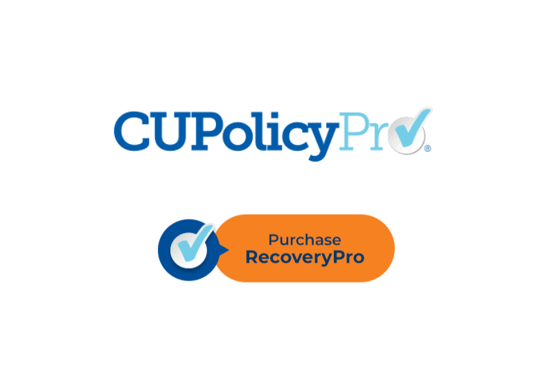 Logos for CU PolicyPro and RecoveryPro.
