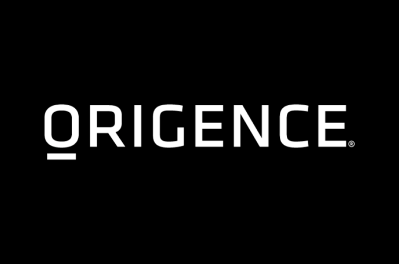 Origence logo.