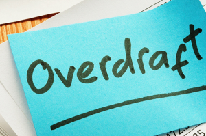 Notepad picture illustration of "overdraft".