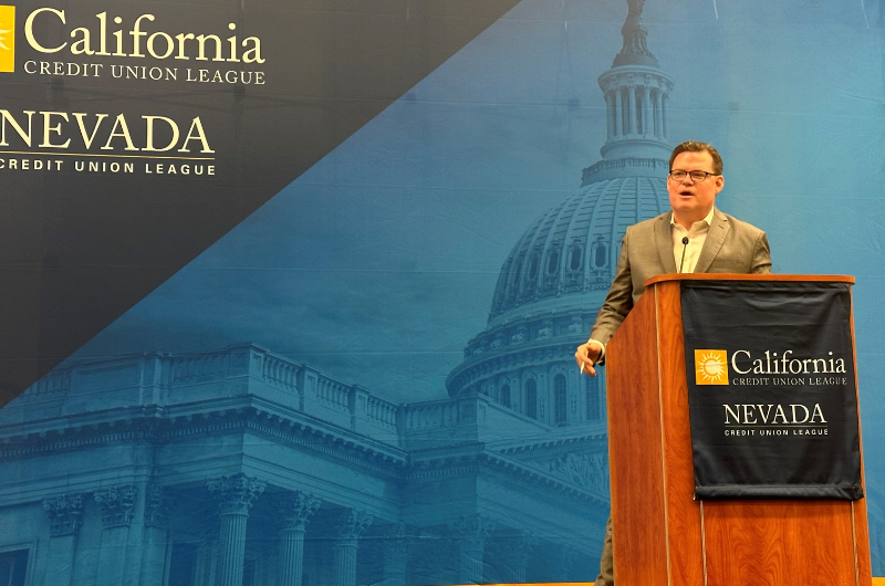 Kyle Hauptman, Vice Chair of the National Credit Union Administration (NCUA), talks to California and Nevada credit union leaders during the 2024 Governmental Affairs Conference (GAC).