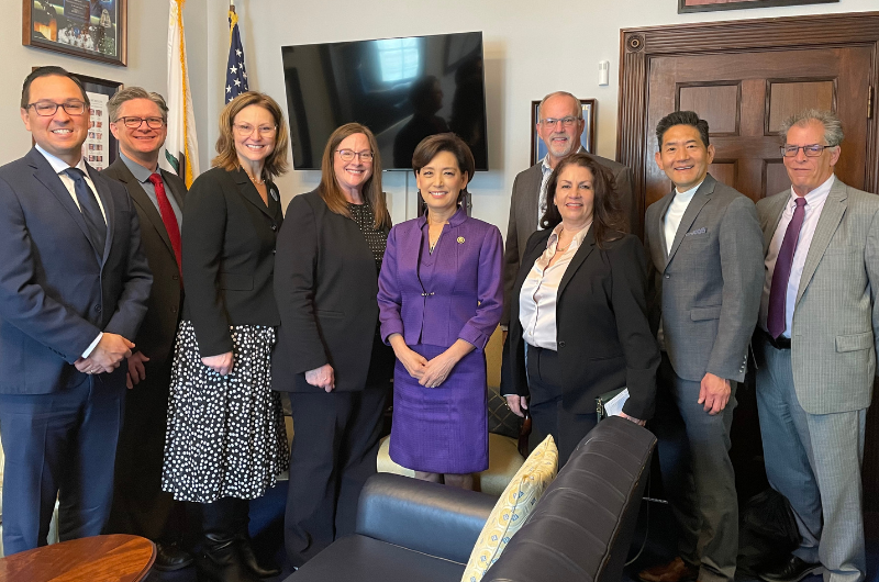 Rep. Young Kim, R-CA (center), with credit union leaders from her local district during Wednesday's Capitol Hill visits at the 2024 Governmental Affairs Conference (GAC) in Washington, D.C.